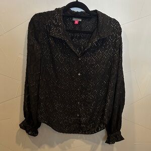 Vince Camuto Black Sheer Blouse
